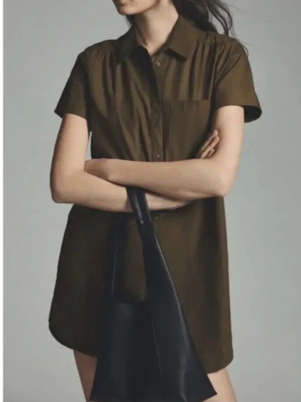 Anthropologie Maeve Francis mini shirt dress short sleeve